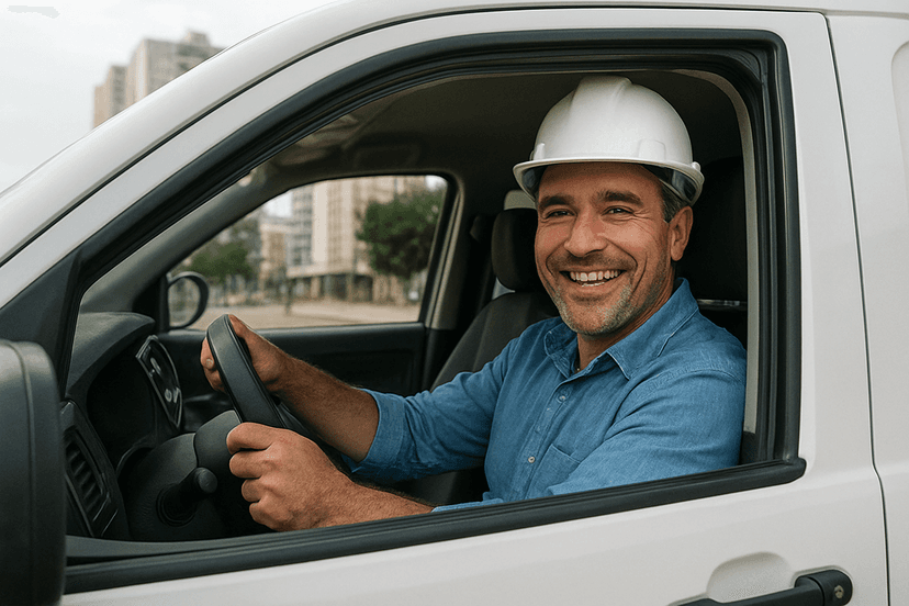 Motorista parceiro feliz